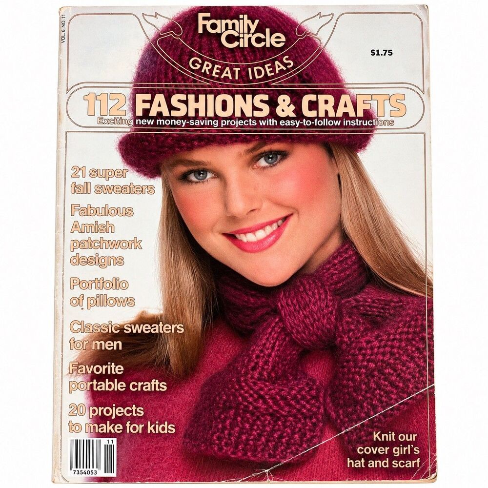 Vtg August 1980 Family Circle Great Ideas 112 Fashion Crafts Knitting Patterns